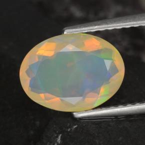 Opale naturale multicolore da 1,53 ct, taglio ovale, trasparente