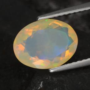Opale naturale multicolore da 1,53 ct, taglio ovale, trasparente