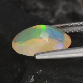 Opale naturale multicolore da 1,53 ct, taglio ovale, trasparente
