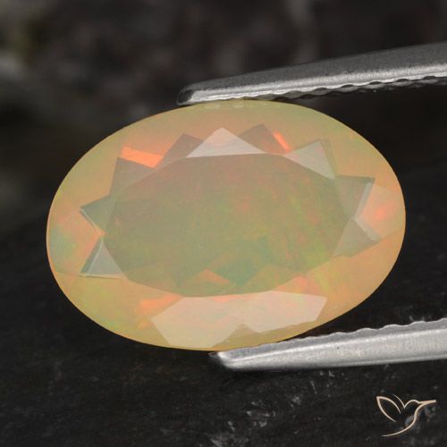 1.46ct Naturale Multicolore Opale, Ovale, Traslucido