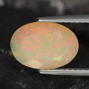 Opale naturale multicolore da 1,51 ct, taglio ovale, traslucido
