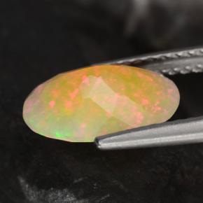 Opale naturale multicolore da 1,51 ct, taglio ovale, traslucido