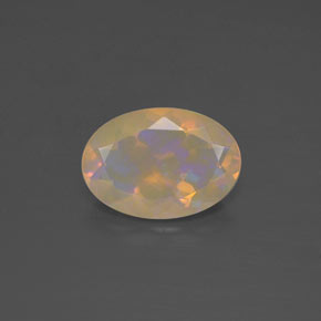 Opale naturale multicolore da 1,63 ct, taglio ovale, trasparente