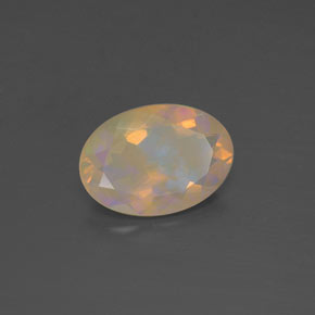 Opale naturale multicolore da 1,63 ct, taglio ovale, trasparente