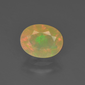 Opale naturale multicolore da 0,85 ct, taglio ovale, trasparente