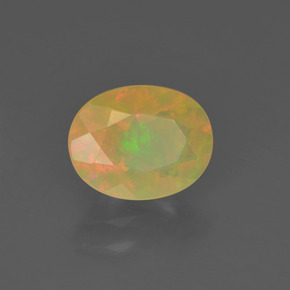 Opale naturale multicolore da 0,85 ct, taglio ovale, trasparente