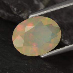 Opale naturale multicolore da 0,96 ct, taglio ovale, trasparente