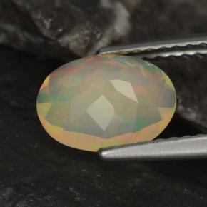 Opale naturale multicolore da 0,96 ct, taglio ovale, trasparente