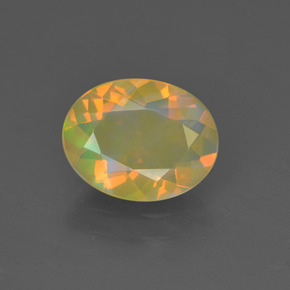 Opale naturale multicolore da 0,93 ct, taglio ovale, trasparente