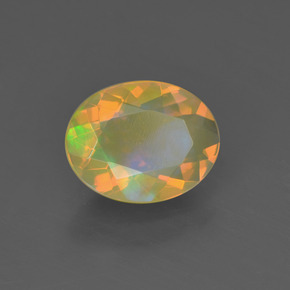 Opale naturale multicolore da 0,93 ct, taglio ovale, trasparente