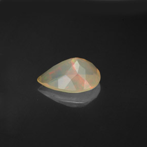 Opale naturale multicolore da 0,92 ct, taglio a pera, trasparente