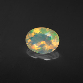 Opale naturale multicolore da 1,13 ct, taglio ovale, trasparente