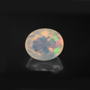 Opale naturale multicolore da 2,58 ct, taglio ovale, trasparente