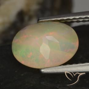Opale Multicolore naturale da 1.14 ct, Ovale, Traslucido