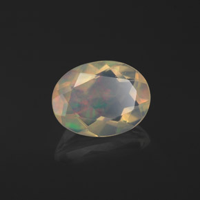 Opale naturale multicolore da 1,06 ct, taglio ovale, trasparente