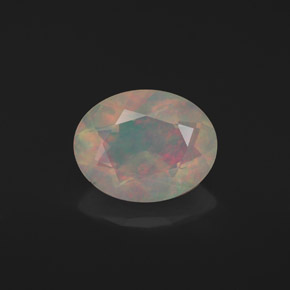 Opale naturale multicolore da 1,16 ct, taglio ovale, traslucido