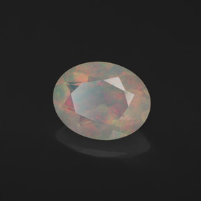 Opale naturale multicolore da 1,16 ct, taglio ovale, traslucido