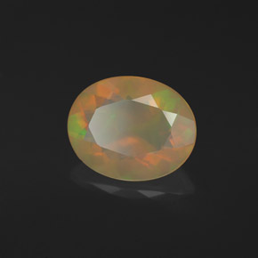 Opale naturale multicolore da 1,47 ct, taglio ovale, traslucido