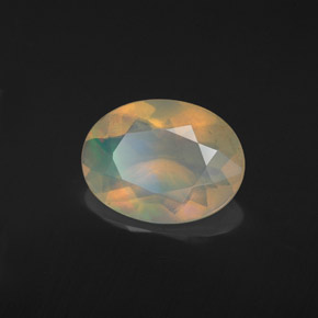 Opale naturale multicolore da 1,53 ct, taglio ovale, trasparente