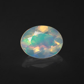 Opale naturale multicolore da 1,10 ct, taglio ovale, trasparente
