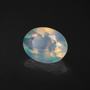 Opale naturale multicolore da 1,10 ct, taglio ovale, trasparente