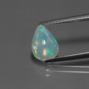 Opale naturale multicolore da 1,07 ct, taglio a pera, trasparente
