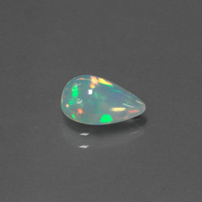 Opale naturale multicolore da 1,07 ct, taglio a pera, trasparente