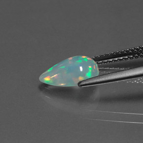 Opale naturale multicolore da 1,07 ct, taglio a pera, trasparente