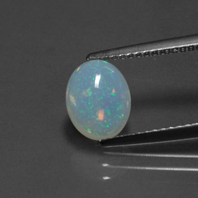 Opale naturale multicolore da 1,14 ct, taglio ovale, trasparente