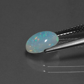 Opale naturale multicolore da 1,14 ct, taglio ovale, trasparente