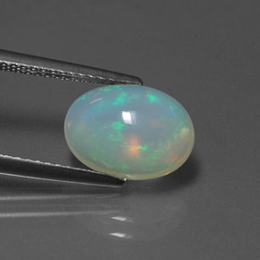 Opale naturale multicolore da 2,16 ct, trasparente, trasparente/traslucido