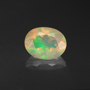 Opale naturale multicolore da 1,22 ct, trasparente, trasparente/traslucido