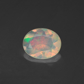 Opale naturale multicolore da 0,80 ct, trasparente, trasparente/traslucido