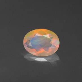 Opale naturale multicolore da 0,70 ct, trasparente, trasparente/traslucido