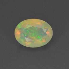 Opale naturale multicolore da 0,88 ct, taglio ovale, trasparente
