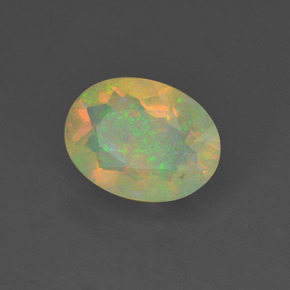 Opale naturale multicolore da 0,88 ct, taglio ovale, trasparente