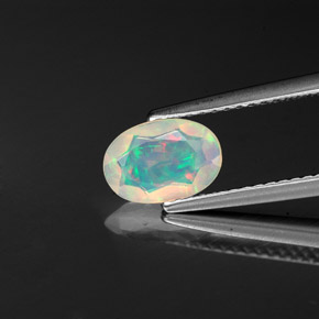Opale naturale multicolore da 0,57 ct, trasparente, trasparente/traslucido