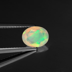Opale naturale multicolore da 0,73 ct, trasparente, trasparente/traslucido