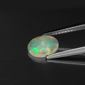 Opale naturale multicolore da 0,73 ct, trasparente, trasparente/traslucido
