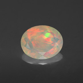 Opale naturale multicolore da 1,42 ct, trasparente, trasparente/traslucido