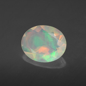 Opale naturale multicolore da 1,52 ct, trasparente, trasparente/traslucido