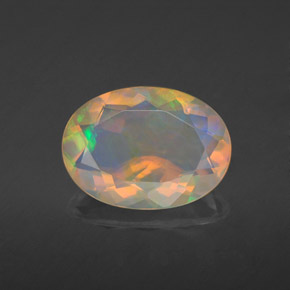 Opale naturale multicolore da 1,97 ct, trasparente, trasparente/traslucido