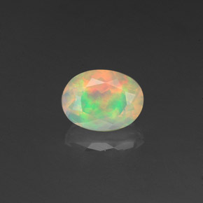 Opale naturale multicolore da 0,96 ct, trasparente, trasparente/traslucido
