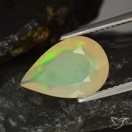 1.90ct Naturale Multicolore Opale, Forma a pera, Trasparente, Photo A