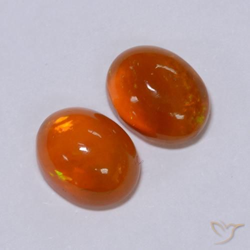 2.56ctw Naturale Arancio Intenso Opale, Ovale, Traslucido