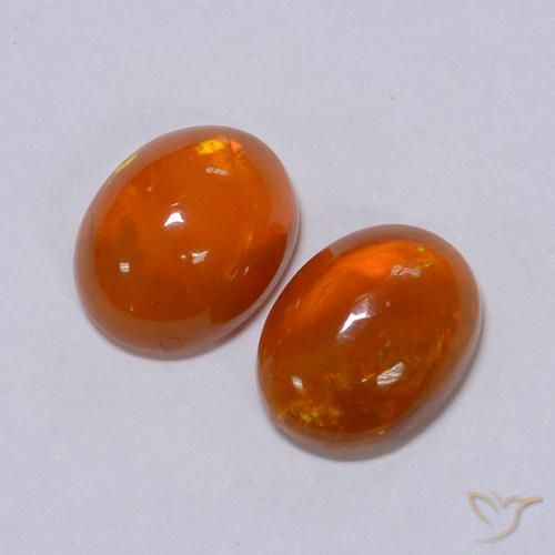 Gemme di Opale Arancio Intenso naturale da 2.56 ct, Ovale, Traslucido