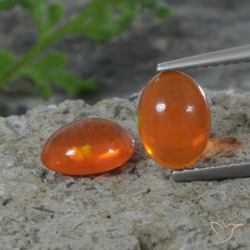 1.41ctw Naturale Arancio scuro rossastro Opale, Ovale, Trasparente