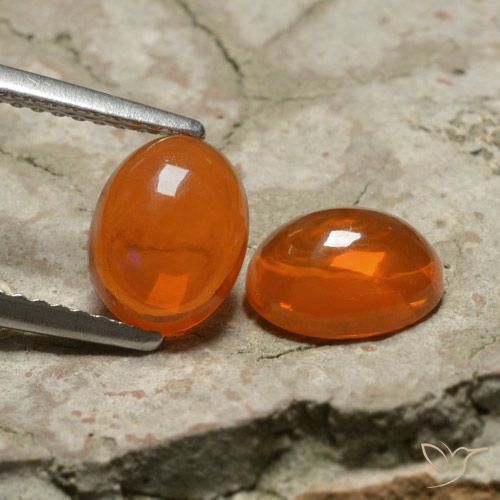 1.81ctw Naturale Arancia Fuoco Opale, Ovale, Trasparente