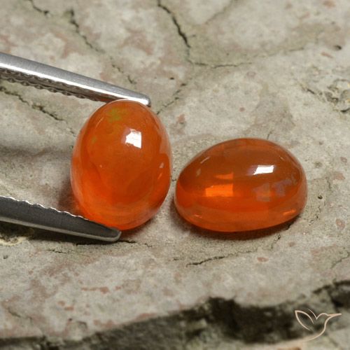 2.03ctw Naturale Arancio Intenso Opale, Ovale, Trasparente