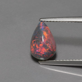 Opale Multicolore naturale da 1.26 ct, Forma a pera, Opaco